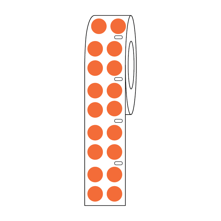 Globe Scientific Label Roll, Cryo, Direct Thermal, 9.5mm Dots, for 1.5mL Tubes, Orange 